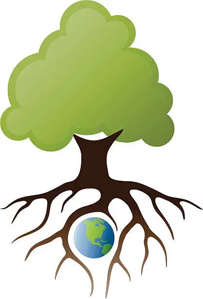 Vector illustration of Earth tree