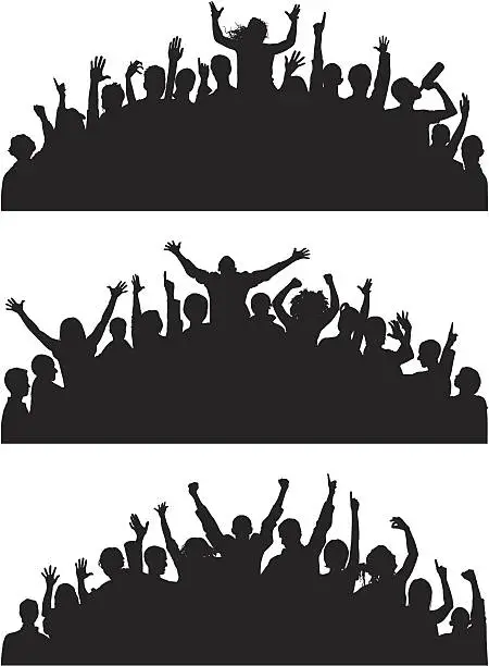 Vector illustration of Loud Curved Crowds