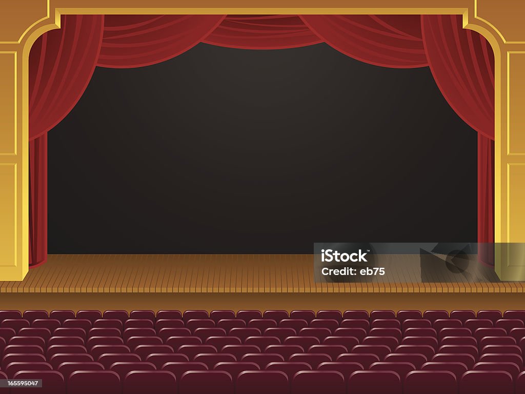 Teatro vacío - arte vectorial de Escenario libre de derechos