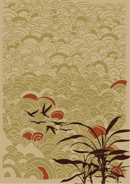 ilustrações de stock, clip art, desenhos animados e ícones de backgroud oriental - bamboo bamboo shoot pattern backgrounds