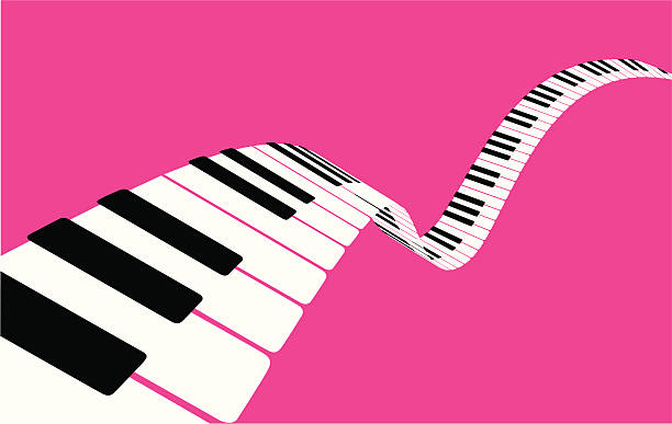 ilustraciones, imágenes clip art, dibujos animados e iconos de stock de flying teclas del piano [ vector ] - piano key piano musical instrument music