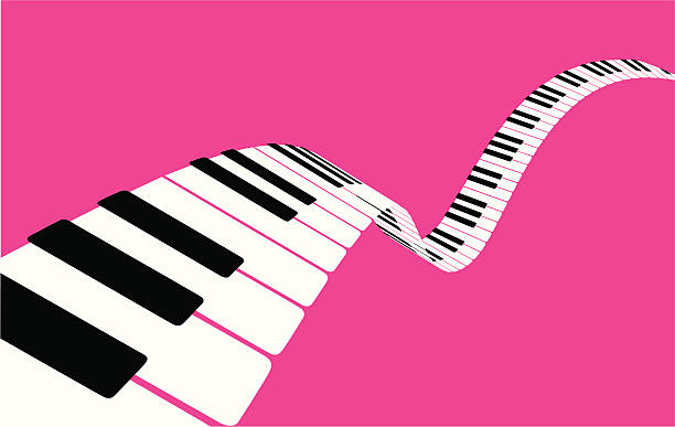 Flying piano keys [VECTOR] vector art illustration
