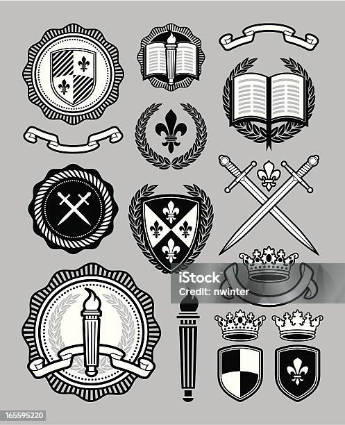 Collegiate Style Collection Stock Illustration - Download Image Now - Coat Of Arms, University, Education