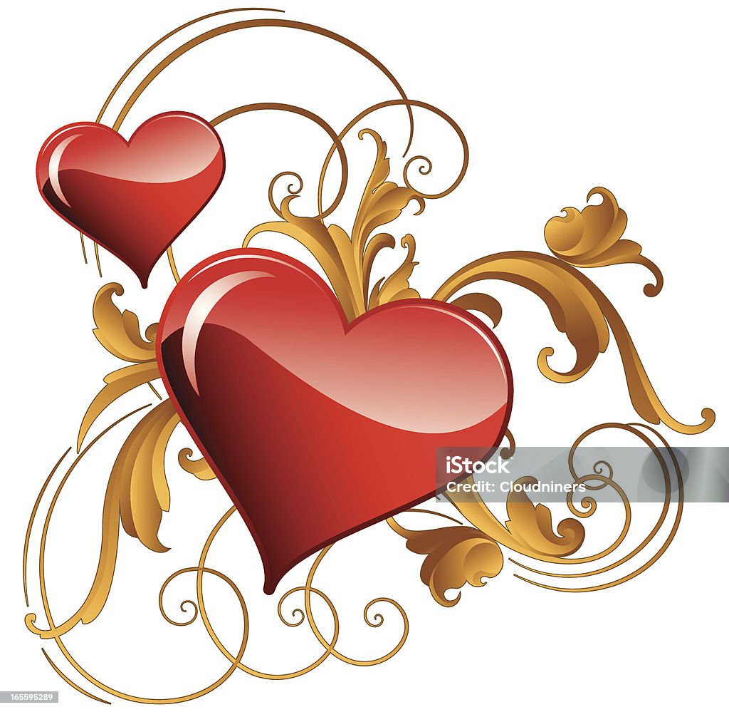 Sculptée coeur et manuscrits - clipart vectoriel de Amour libre de droits