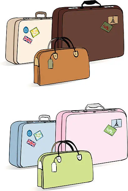 Vector illustration of Vintage Luggage