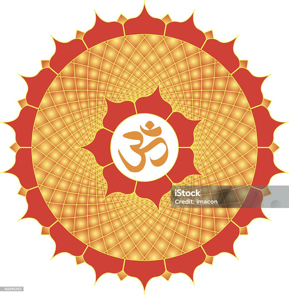 Símbolo Om ou Aum com meditativo mandala, Ilustração vetorial - Vetor de Mandala royalty-free