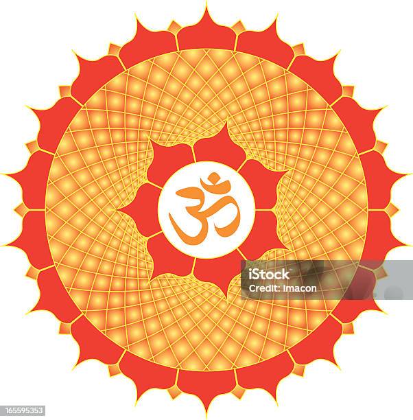 Vetores de Símbolo Om Ou Aum Com Meditativo Mandala Ilustração Vetorial e mais imagens de Mandala