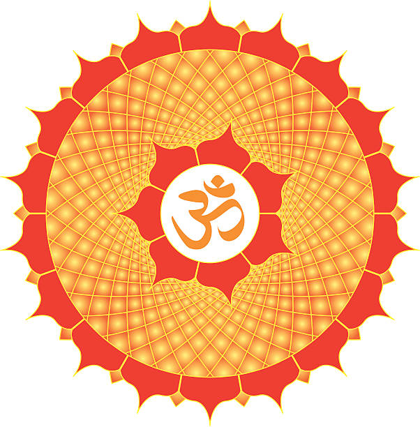 Om or Aum  Symbol with meditative mandala, Vector Illustration vector art illustration