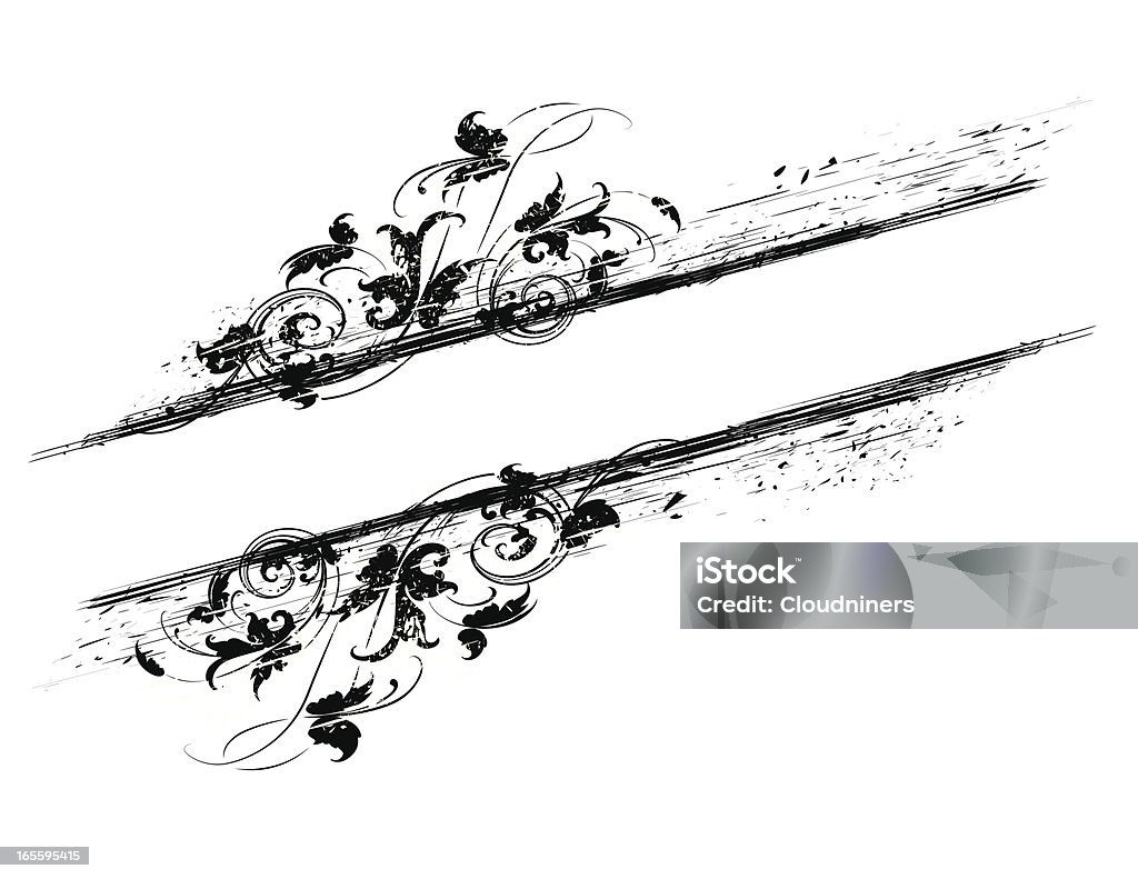 Scroll Grunge negro - arte vectorial de Anticuado libre de derechos