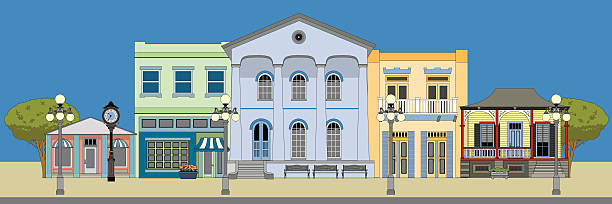 Main Street edifici - illustrazione arte vettoriale