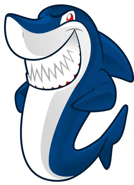 Vector illustration of Smiling shark