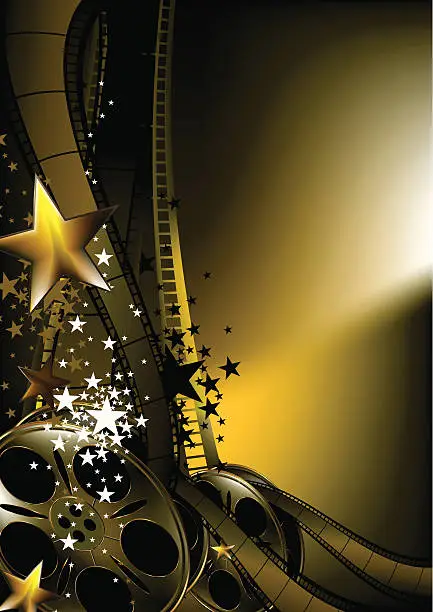 Vector illustration of Gold and black film design background