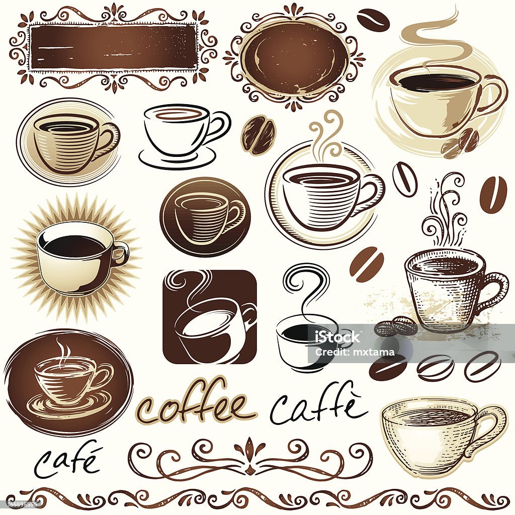 Kawa elementy - Grafika wektorowa royalty-free (Espresso)