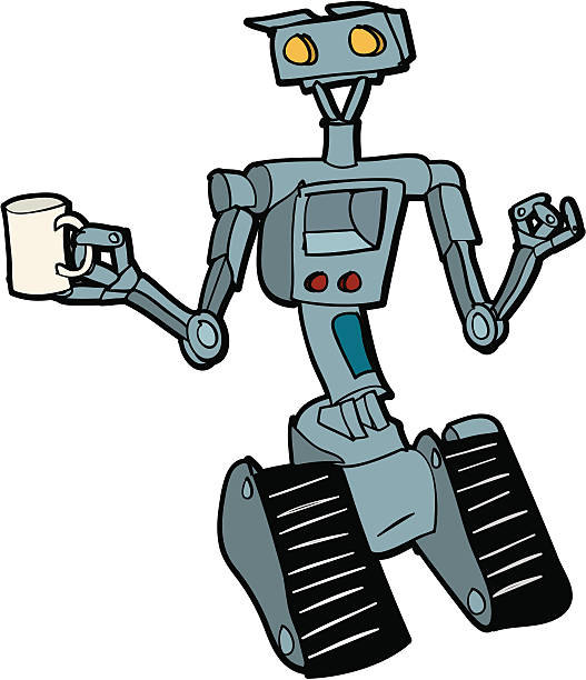 Robot Cartoon vector art illustration