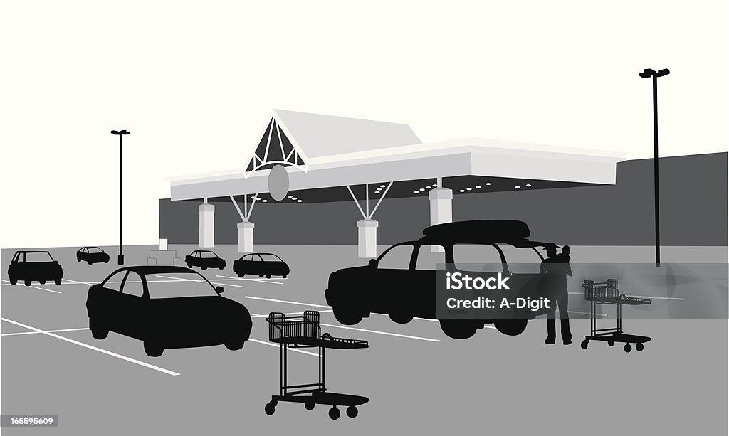 Foodstore - clipart vectoriel de Parking libre de droits