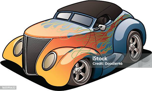 Cartoon Street Rod Stock Illustration - Download Image Now - Sports Car, 1940-1949, 1950-1959