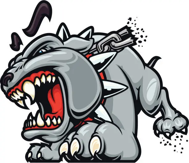 Vector illustration of Bulldog Crazed