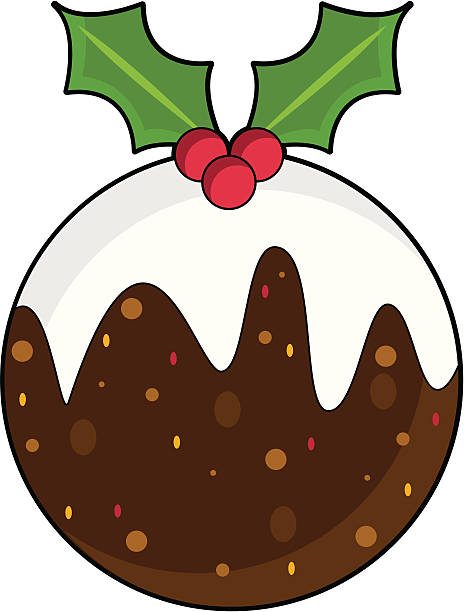 크리스마스 푸딩 아이콘크기 - christmas cake stock illustrations