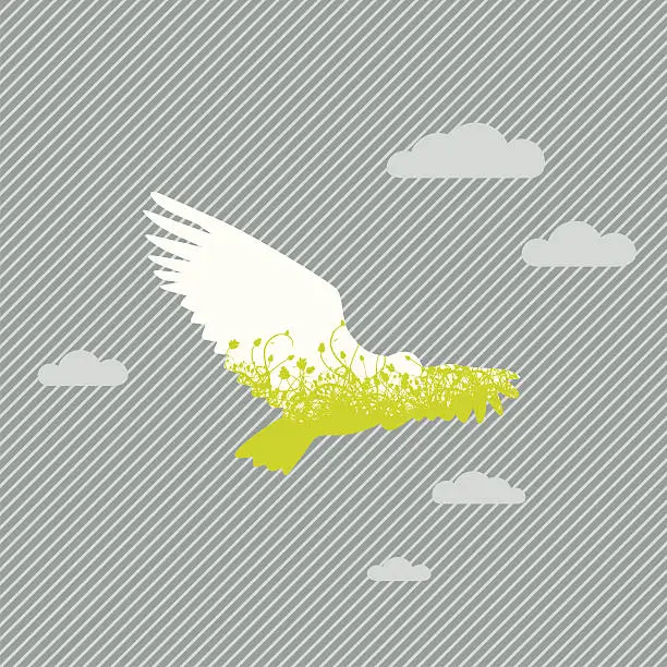 Vector illustration of Flying.