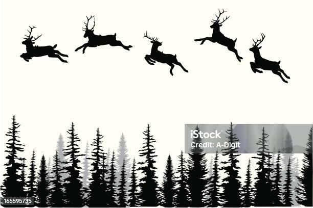 Reindeerdance - Arte vetorial de stock e mais imagens de Rena - Rena, Voar, Dançar