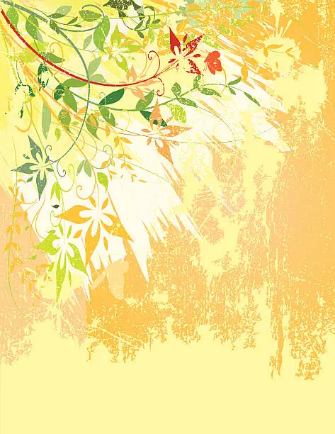 Vector illustration of Floral Wall