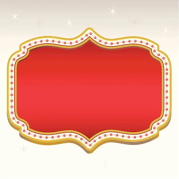 Vector illustration of Red Banner Vegas