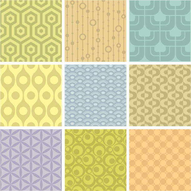 девяти бесшовных узоров - femininity pattern female backgrounds stock illustrations