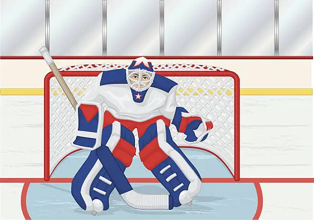 Vector illustration of goalie with background