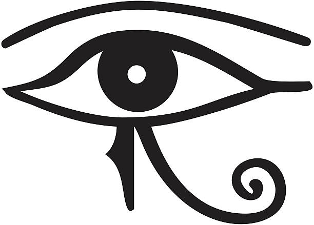눈 호루스 - egyptian culture hieroglyphics human eye symbol stock illustrations