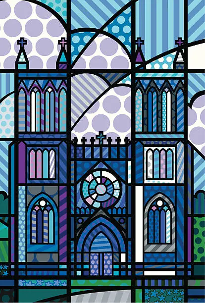 Vector illustration of Cathedral In Blue