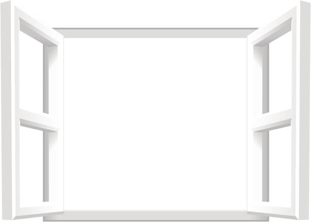 ilustrações, clipart, desenhos animados e ícones de janela aberta/adicionar seu próprio imagem/texto - window frame window isolated clipping path