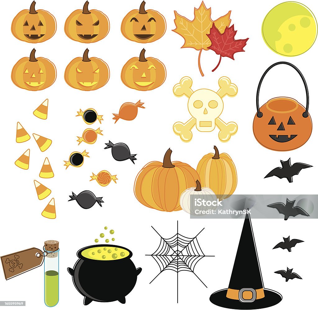 Halloween-Essentials - Lizenzfrei Blatt - Pflanzenbestandteile Vektorgrafik