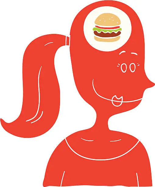 Vector illustration of Food on the brain
