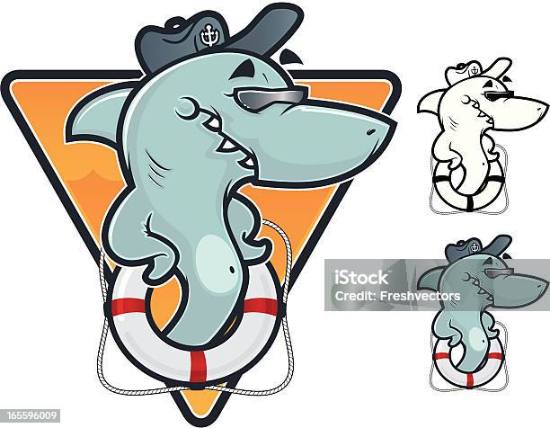 Fresco Ilustração Vetorial De Tubarão - Arte vetorial de stock e mais imagens de Animal - Animal, Autoconfiança, Banda desenhada - Produto Artístico