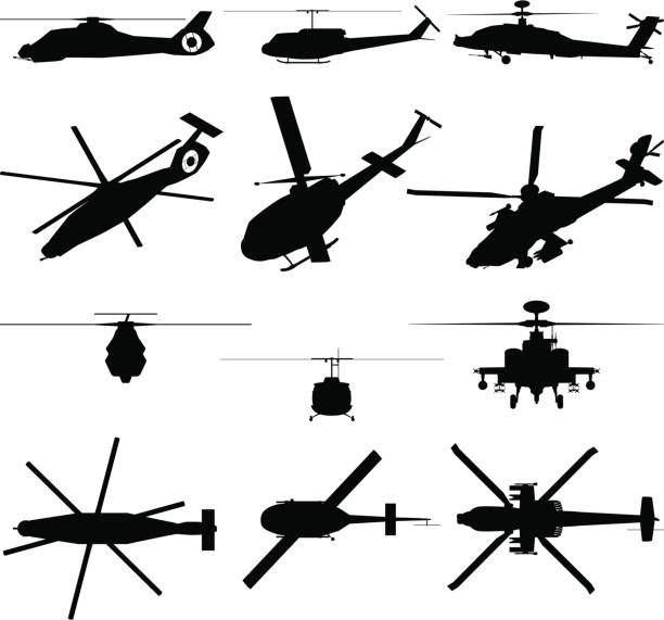 ilustraciones, imágenes clip art, dibujos animados e iconos de stock de helicóptero militar silueta - ejército de los estados unidos