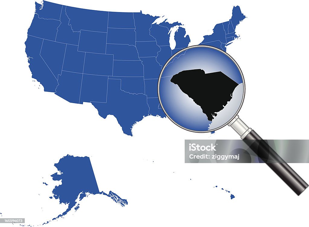 Соединенные Штаты Америки карта-Южная Каролина - Векторная графика Без людей роялти-фри