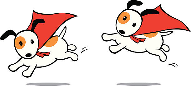 ilustrações de stock, clip art, desenhos animados e ícones de superdog - heroes dog pets animal