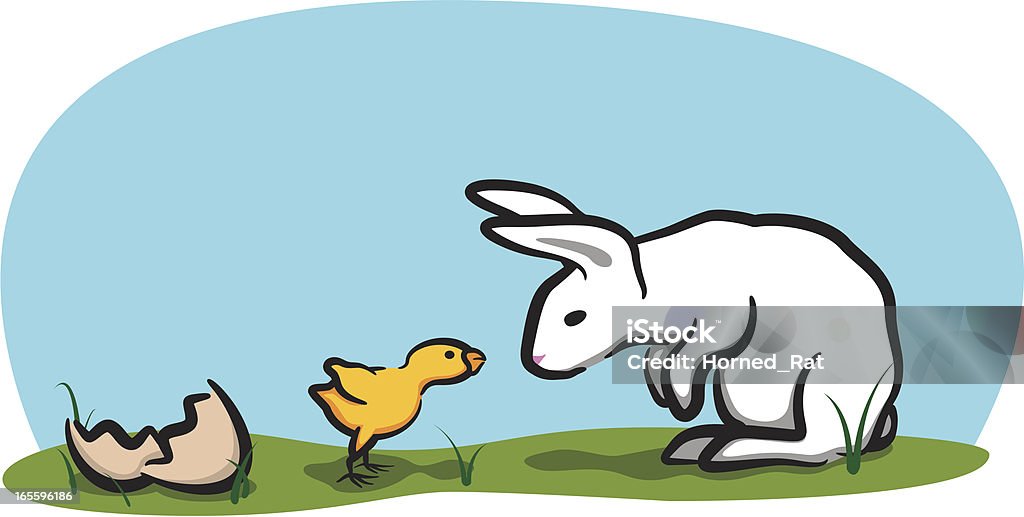 Lapin et poulet - clipart vectoriel de Animaux domestiques libre de droits