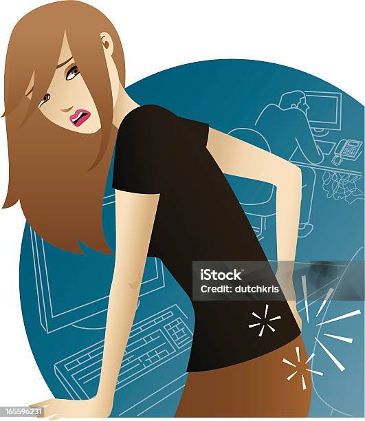 Ilustración de Mala Postura y más Vectores Libres de Derechos de Dolor de espalda - Dolor de espalda, Mujeres, Trabajar