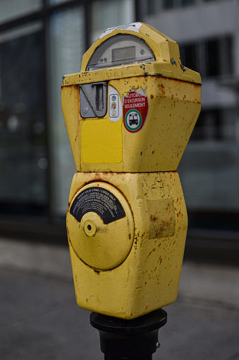 Ottawa, Canada/  Yellow Retro Parking Meter