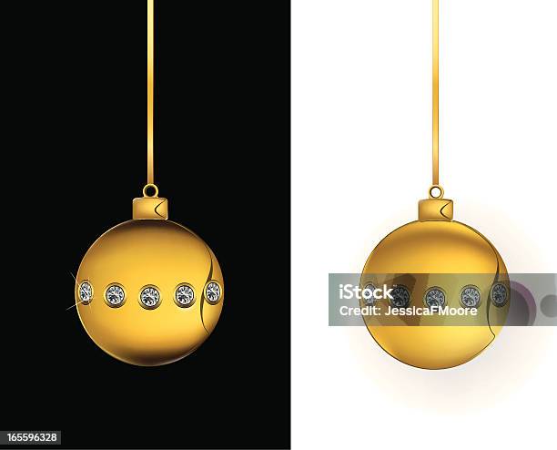 Ilustración de Oro Bling Adorno De Navidad y más Vectores Libres de Derechos de Adorno de navidad - Adorno de navidad, Bling Bling - refrán en inglés, Brillante