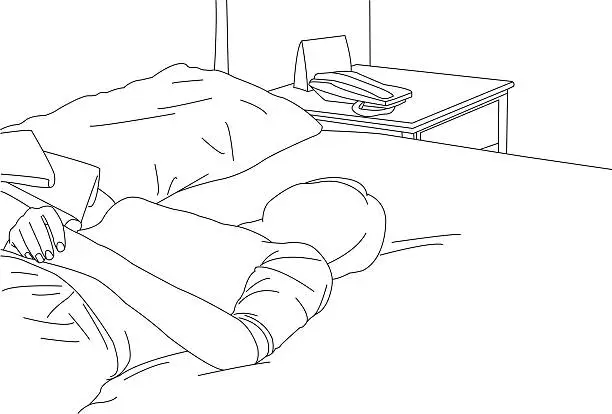 Vector illustration of Lying in Bed