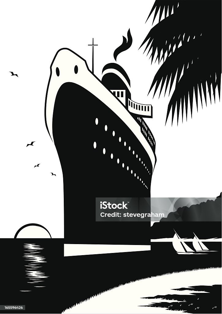 Barco crucero - arte vectorial de Crucero - Barco de pasajeros libre de derechos