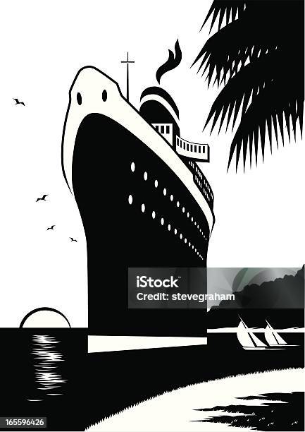 Ilustración de Barco Crucero y más Vectores Libres de Derechos de Crucero - Barco de pasajeros - Crucero - Barco de pasajeros, Blanco y negro, Barco de pasajeros