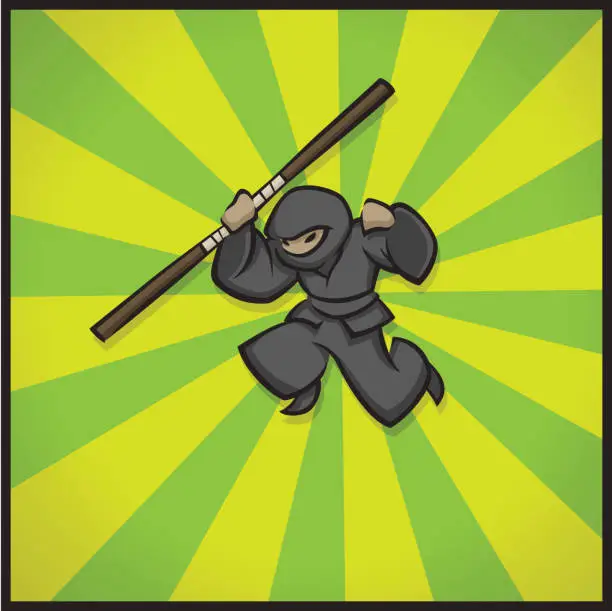 Vector illustration of Jumping Ninja