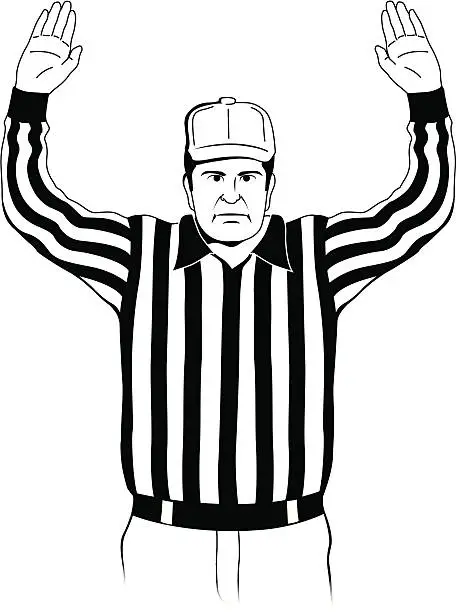 Vector illustration of Referee Touchdown Signal