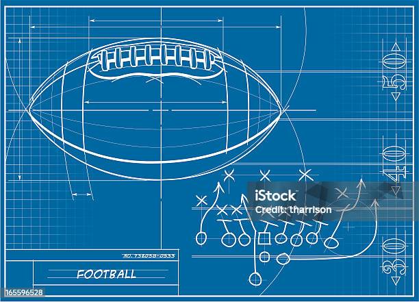 Technische Zeichnung Stock Vektor Art und mehr Bilder von Amerikanischer Football - Amerikanischer Football, Football - Spielball, Spielen