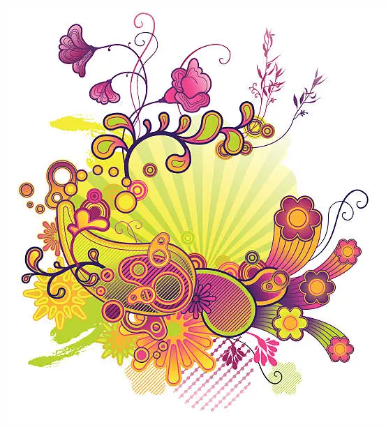 Vector illustration of Floral fantasy