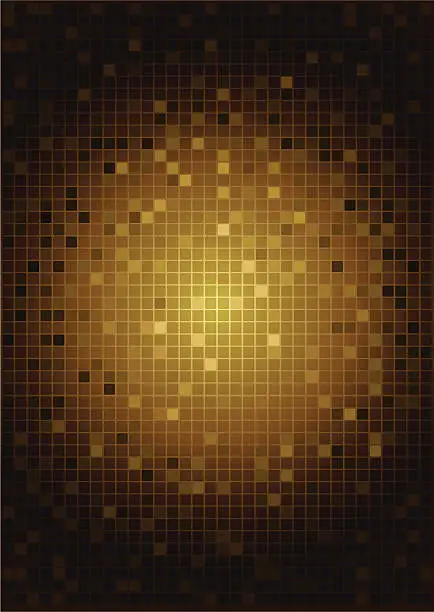 Vector illustration of Gold abstract mirror ball background
