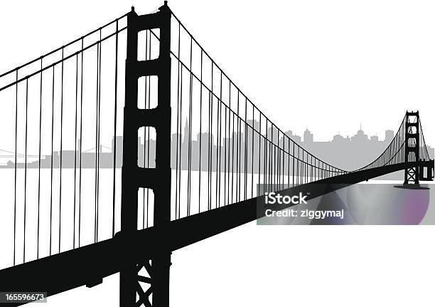 Golden Gate Bridge Stock Illustration - Download Image Now - Back Lit, Black Color, Bridge - Built Structure